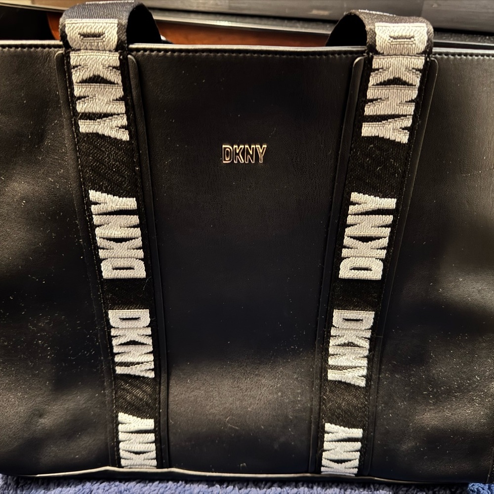 DKNY Black and White Men's Briefcase